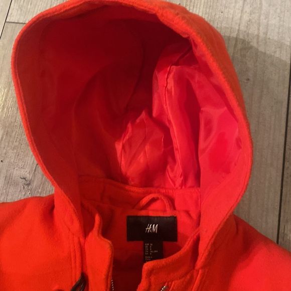 Red H & M Short Pea Coat Size 8 - Picture 4 of 6